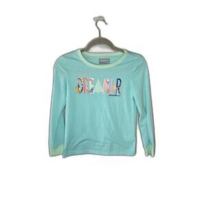 Eddie Bauer Girl's Blue Long Sleeve Dreamer Pajama Top Size Medium